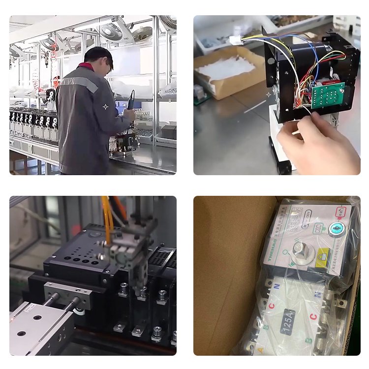 Din Rail Mount Automatic Transfer Switching 63a 3/4pole Ats Panel Ac 400v 16~1250amp Auto&manual Changeover Switch for Generator