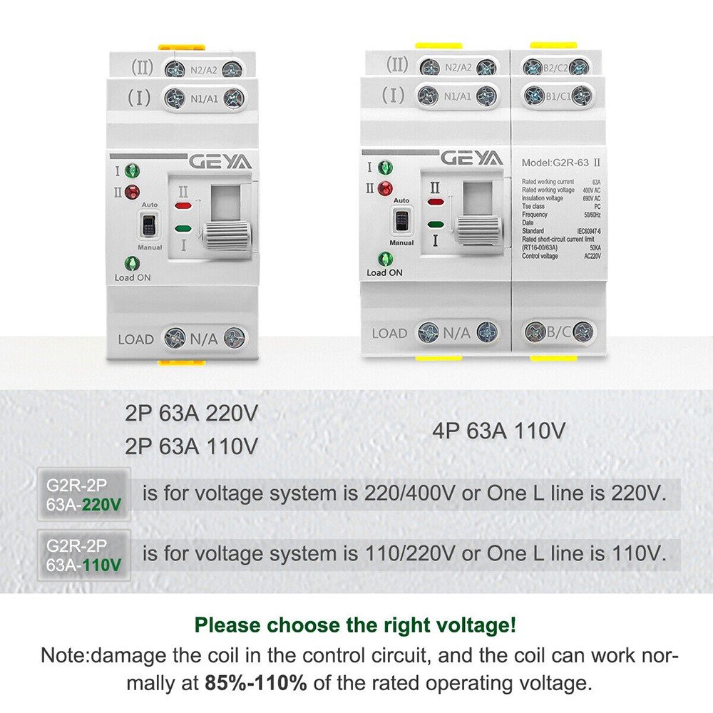 GEYA G2R Display Wiring Automatic Instant Transfer Switch Ats 63a Automatic Transfer Switch 63-100 Amp Auto Transfer Switch