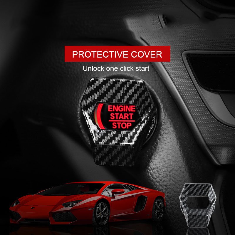 Car Engine Start Stop Switch Button Cover Decorative Auto Accessories Push Button Sticky Cover Car Interior