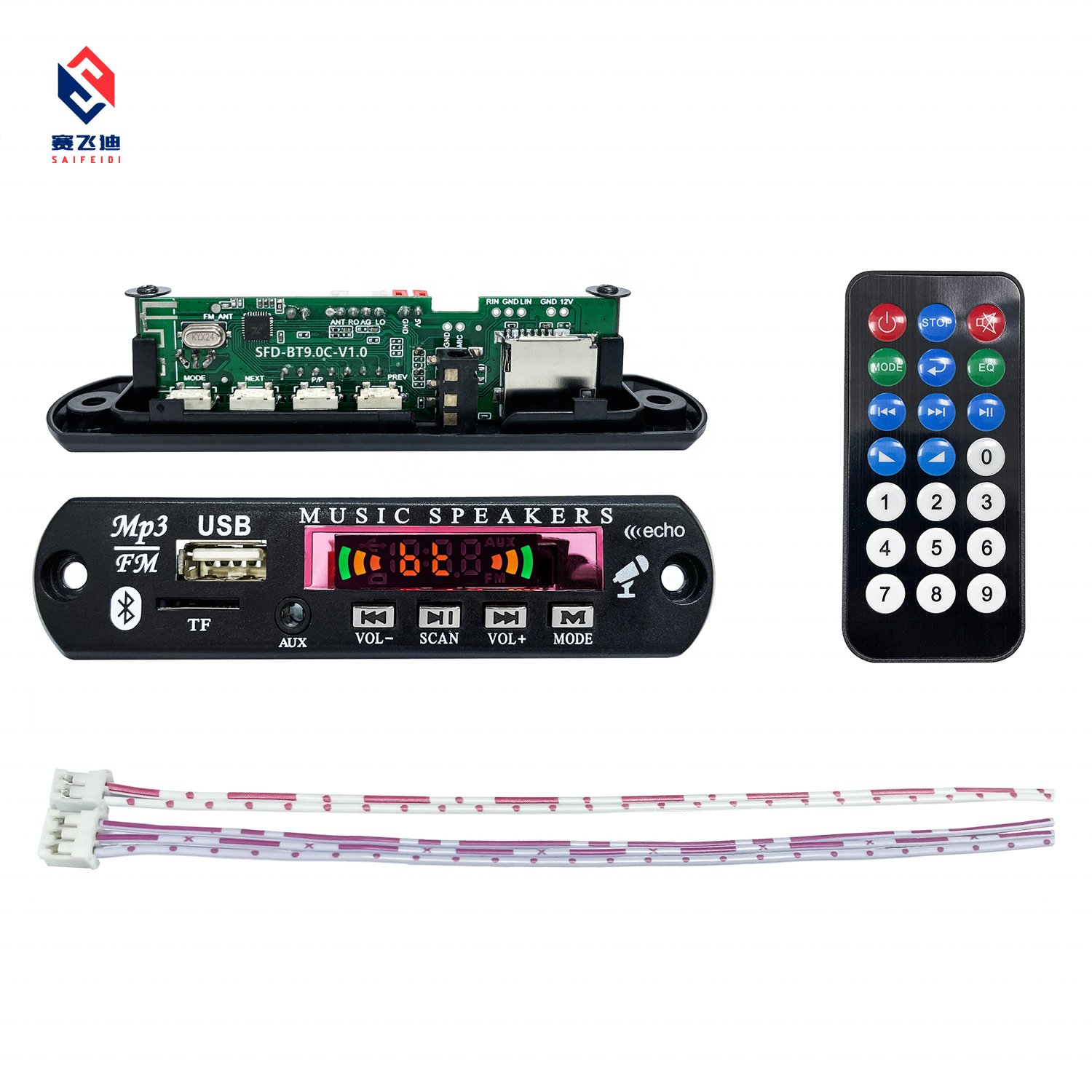 Hot Sell 12V Decoder Module USB MP3 Players Kit China Manufacturer MP3 BT Cables Fm Radio with Usb Tf Card Music Player BTV09