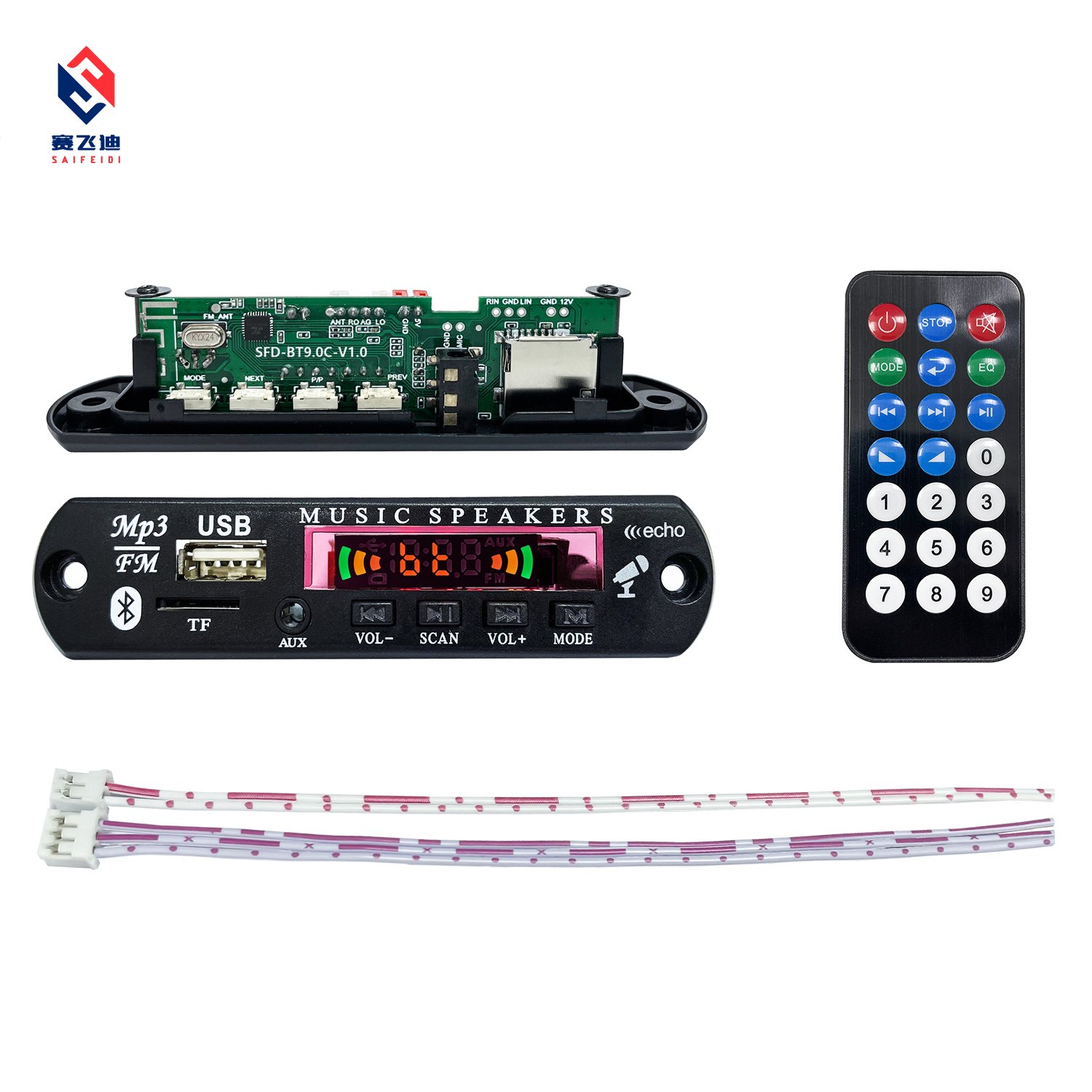 Hot Sell 12V Decoder Module USB MP3 Players Kit China Manufacturer MP3 BT Cables Fm Radio with Usb Tf Card Music Player BTV09