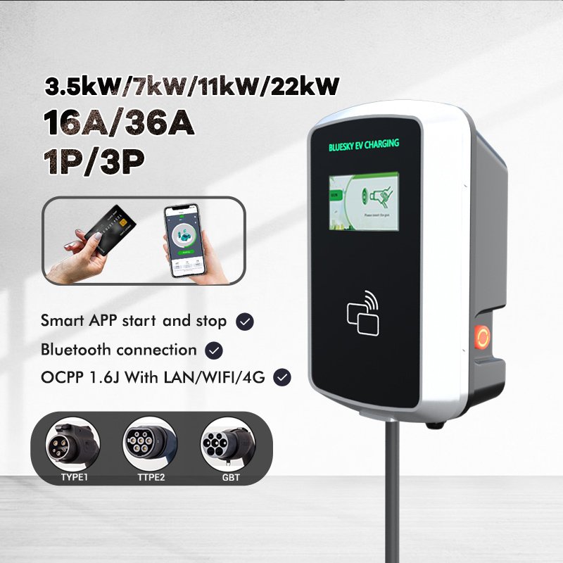 3.5kW Type 2 IP55 OCPP 1.6J Electric Car Ev Charging Station CE ROHS FCC Approved Ev Charger Wallbox