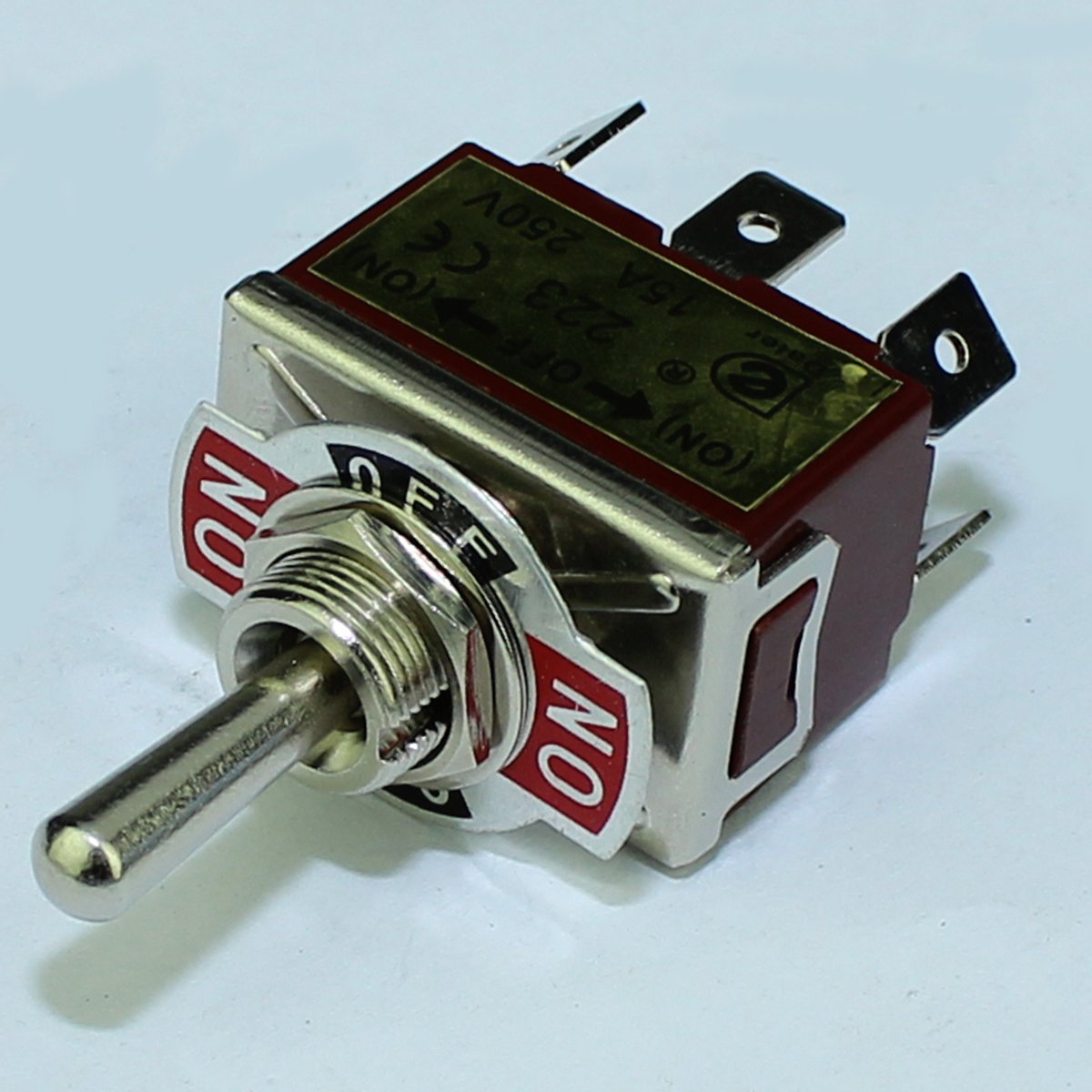 15A Toggle Switch DPDT (ON)-OFF-(ON) Momentary Electrical 6 Pins Toggle Switches With PCB Terminals for Car Auto Truck Boat