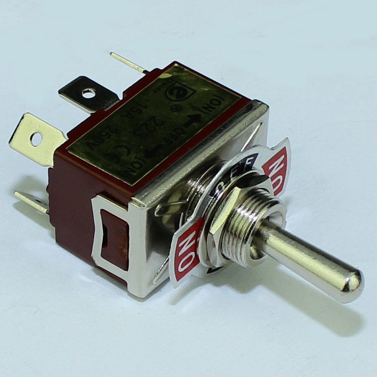 15A Toggle Switch DPDT (ON)-OFF-(ON) Momentary Electrical 6 Pins Toggle Switches With PCB Terminals for Car Auto Truck Boat
