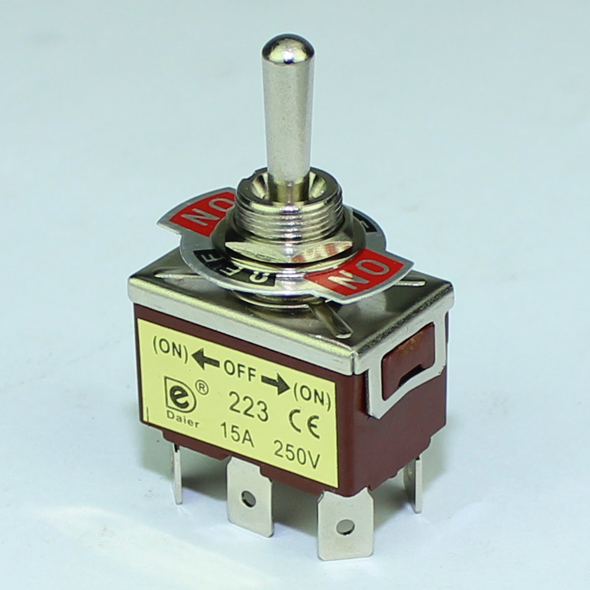 15A Toggle Switch DPDT (ON)-OFF-(ON) Momentary Electrical 6 Pins Toggle Switches With PCB Terminals for Car Auto Truck Boat