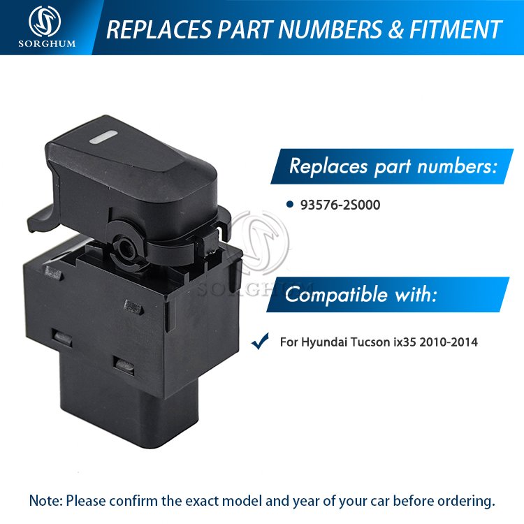 Sorghum 93576-2S000 Right Side Power Window Switch Window Lifter Switch Fit for Hyundai Tucson Ix35 2010-2015