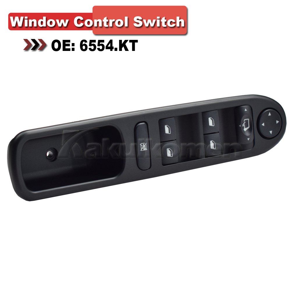 New 6554KT LHD Master Power Window Lifter Switch for Peugeot 307 307SW 307CC Electric Control ABS Material Condition New