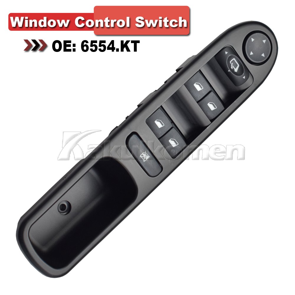 New 6554KT LHD Master Power Window Lifter Switch for Peugeot 307 307SW 307CC Electric Control ABS Material Condition New