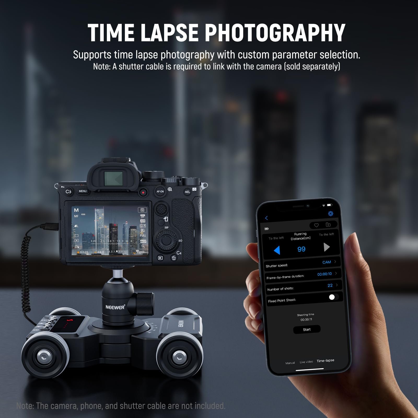 Electronic Camera Dolly Car NEEWER Upgraded Motorized Camera Dolly Kit with App Control Motorized Autodolly for DSLR Camera