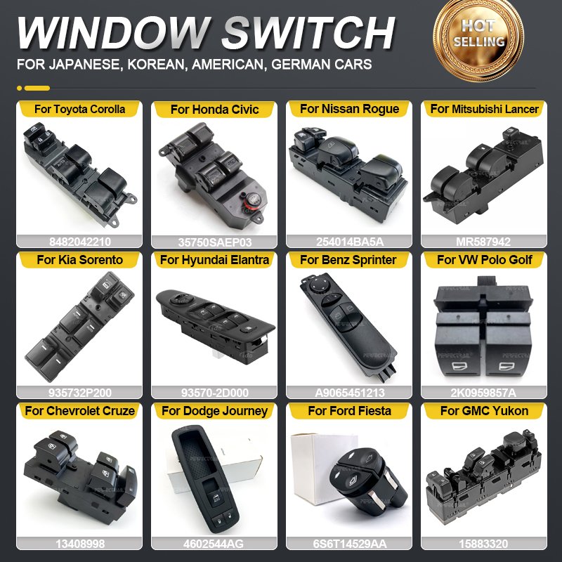 PERFECTRAIL Auto Parts Car Electric Door Master Power Window Switch for Toyota Honda Nissan Mitsubishi Suzuki Mazda