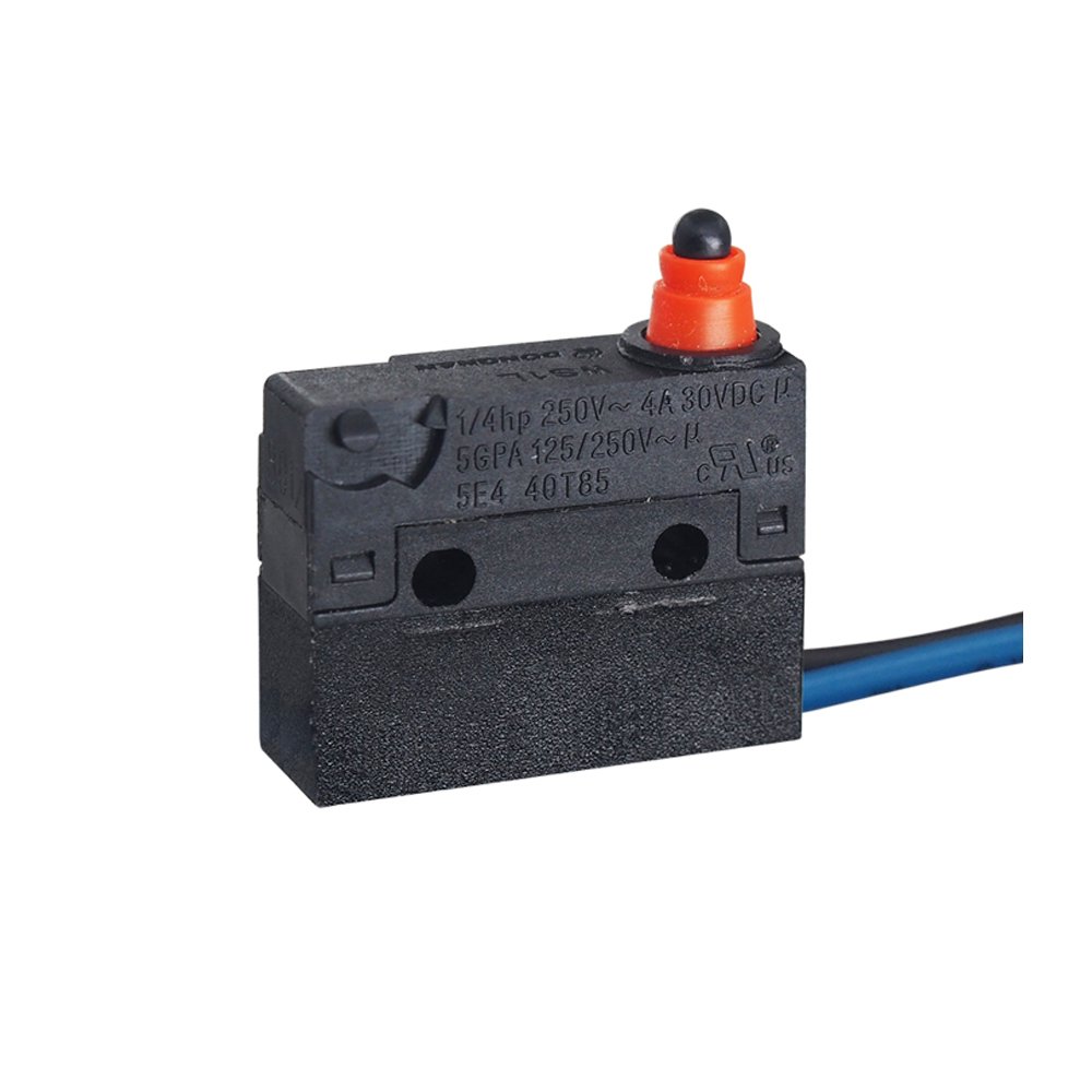 5A 2Pin Snap Action Microswitch IP67 Waterproof Micro Switch SPST NC NO Micro Switch With Custom Wire