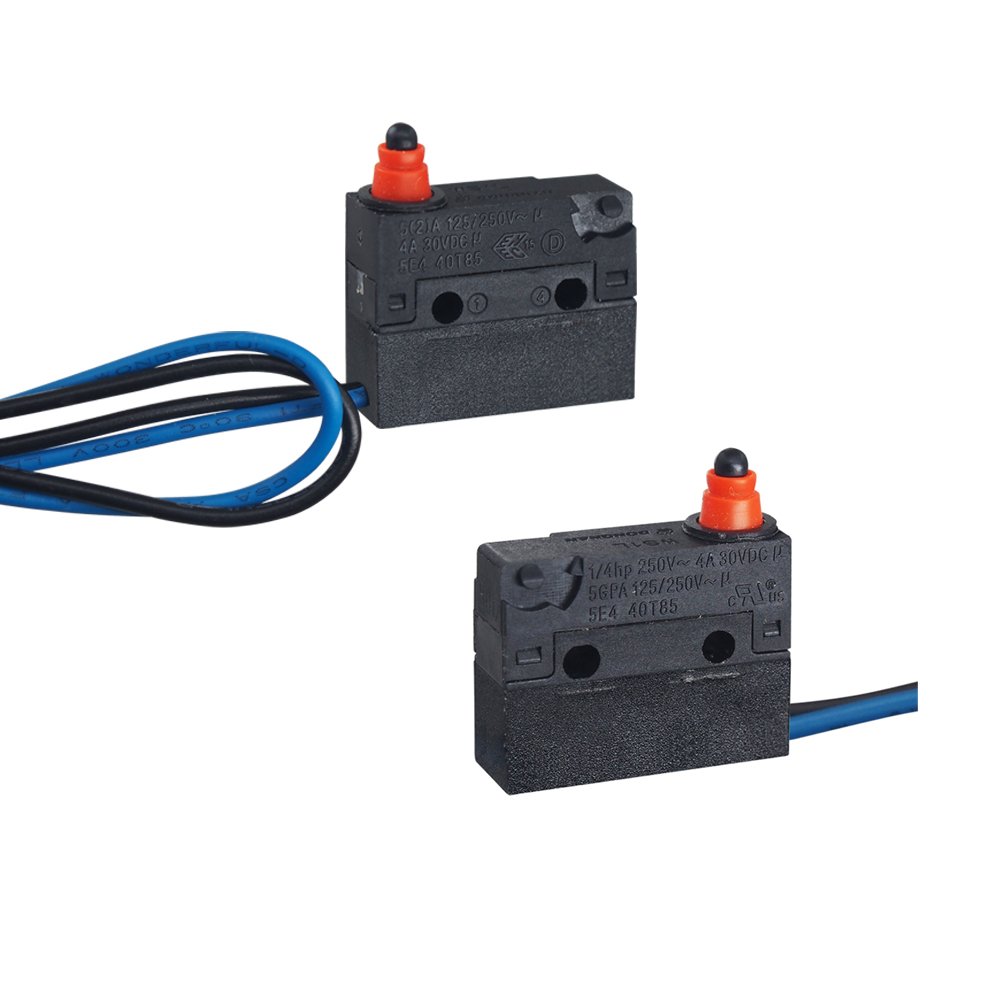 5A 2Pin Snap Action Microswitch IP67 Waterproof Micro Switch SPST NC NO Micro Switch With Custom Wire