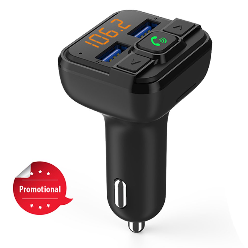 BT21 Car Wireless FM Transmitter for Car Stereo Handsfree MP3 Player with Dual USB Charger for Phone