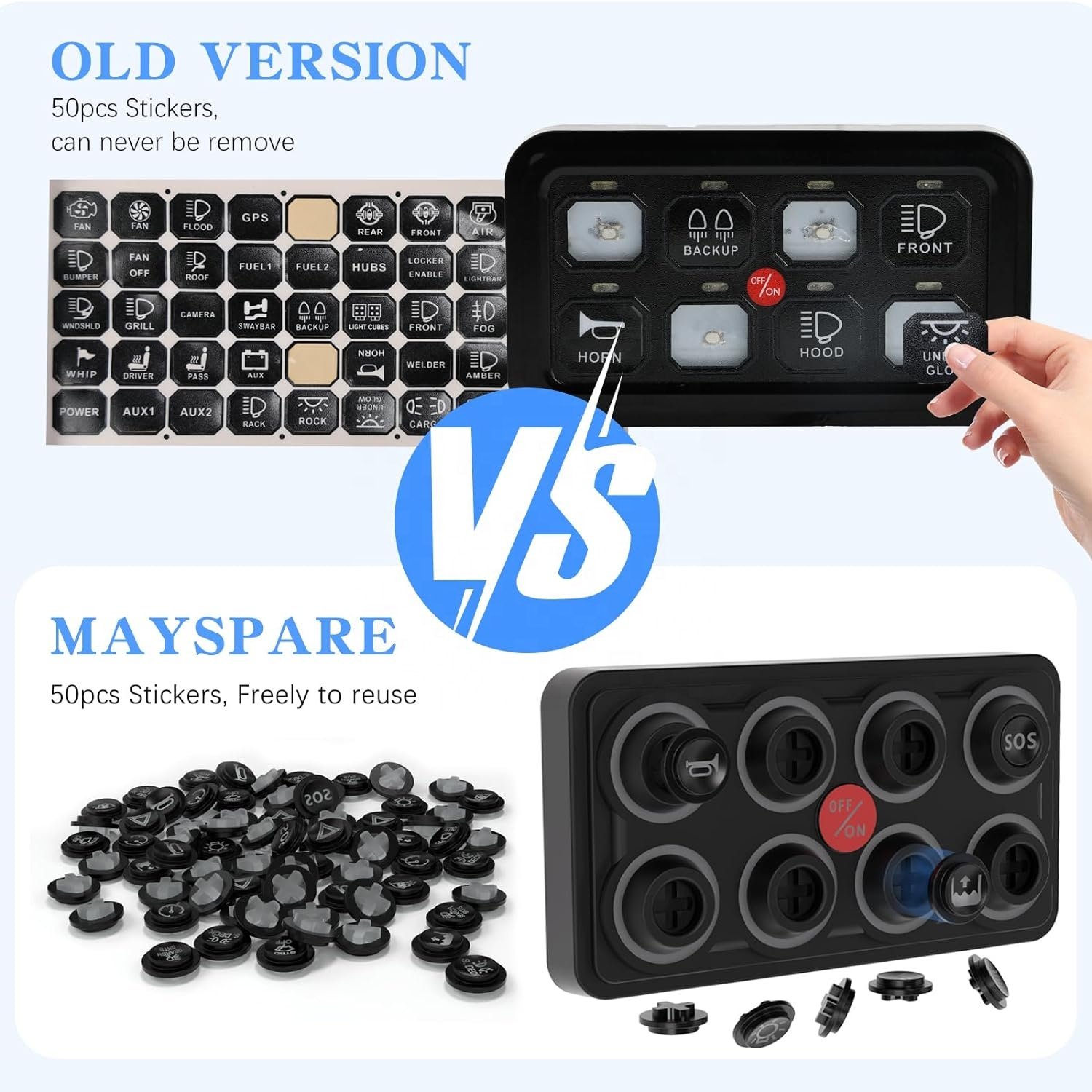 Waterproof IP68 Universal Circuit Control System Relay Box 8 Way Switch Panel for Marine Car Truck Offroad ATV SUV