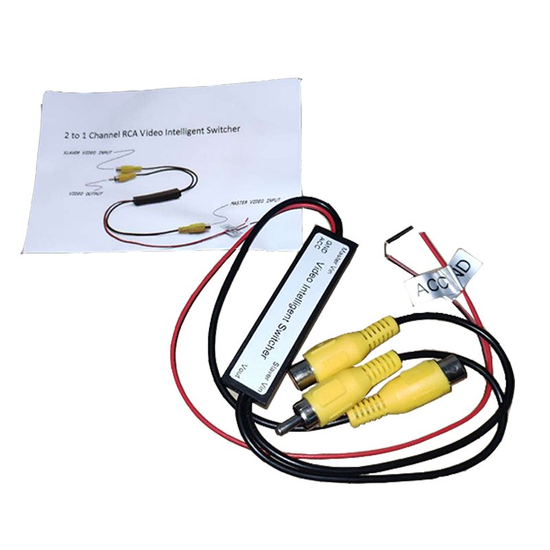 2 AV Input to 1 Output Channel Intelligent Switcher RCA Video Auto Switching Line for Car DVD Camera Monitor Video Switcher