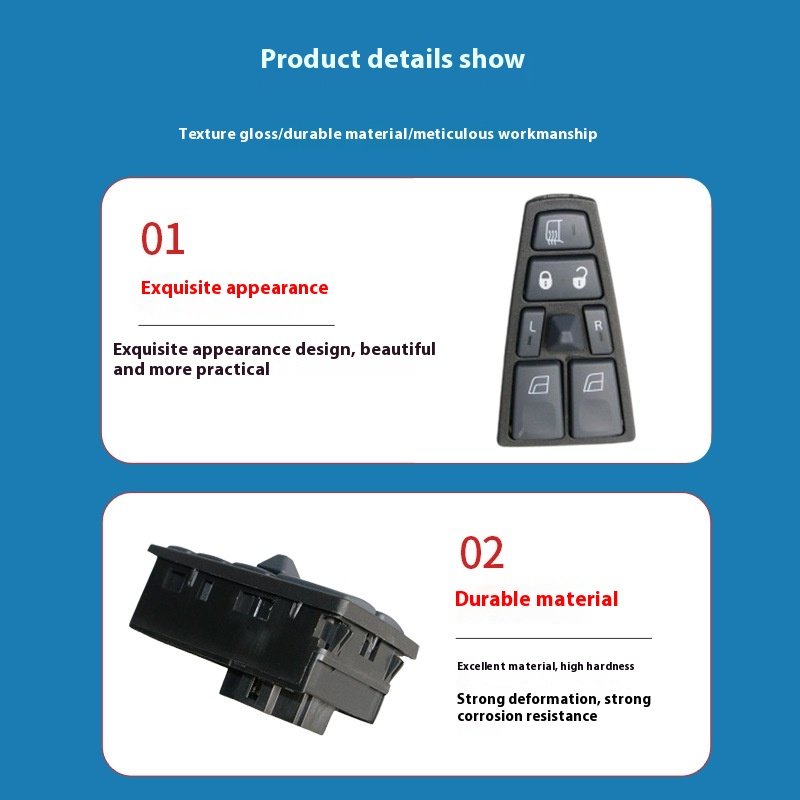 For Volvo V0LV0 Truck's Left Front Window Lifter Combination Switch 12V ABS New & Used Automotive Parts Auto Switches