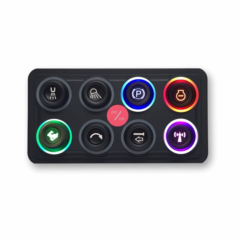 XIANGRUI 8 Gang 7 Color LED Display Smart Control Panel with ABS Material Premium Solenoid Switch XR-OT073