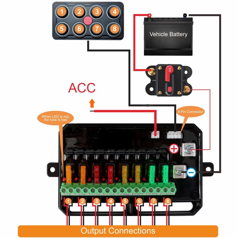 XIANGRUI 8 Gang 7 Color LED Display Smart Control Panel with ABS Material Premium Solenoid Switch XR-OT073