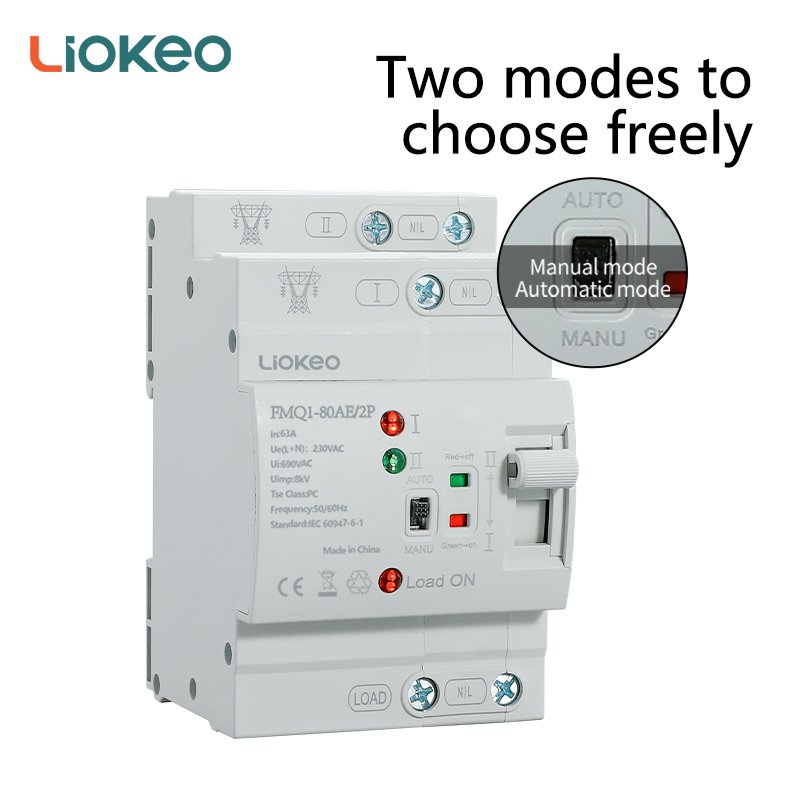 Din Rail 2P 4P ATS Millisecond Level 220V Dual Power Automatic Transfer Switch Electrical Selector Switches Uninterrupted Power