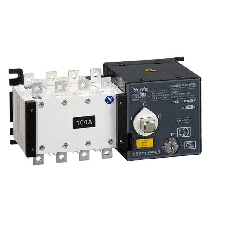 YUYE Manufacturer YES1-100GA 2 Input Output Changeover Switch 1 4P Generators ATS White Silver Contact 100A 12 Months Accepted