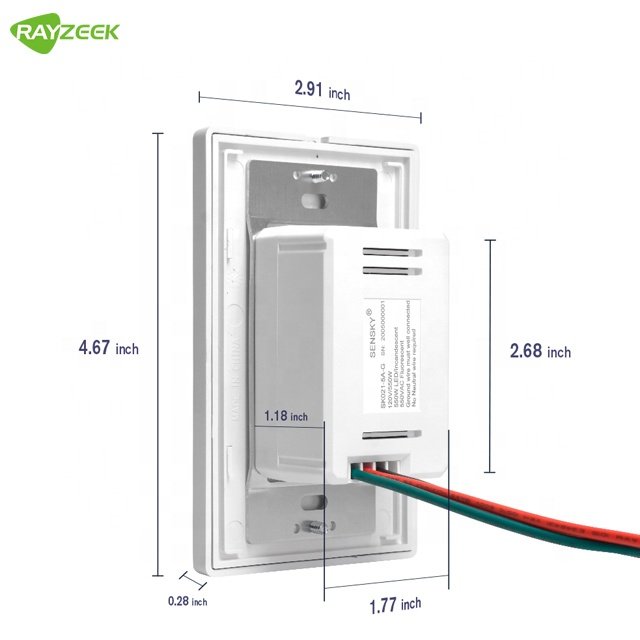 RZ021-10A-G Wall-Mounted With PIR Motion Sensor Light Switch | Smart Light Control for Any Environment Hands-Free Auto Control