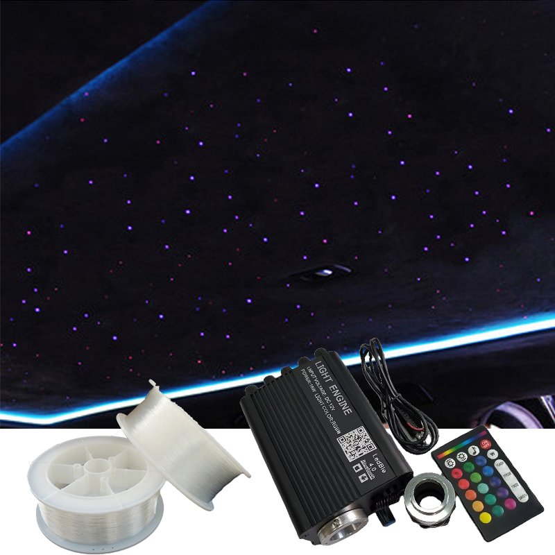 18W Twinkle LED Optic Fiber Lights Decoration Starlight Headliner Kit for Car Roof Fiber Cable 0.75mm 2 Meter with Bluetooth APP