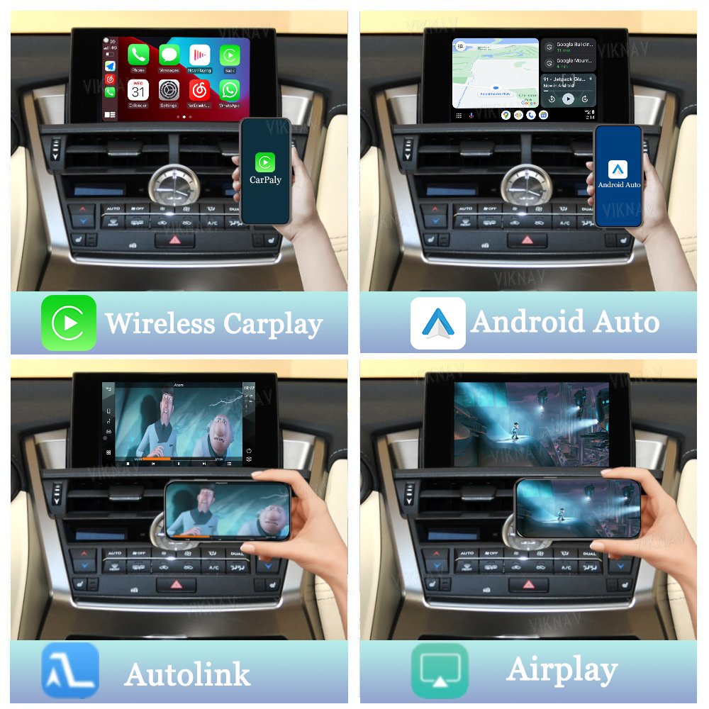 Viknav Linux System For Lexus NX 2015-2017 Wireless Apple CarPlay Android Auto only support original car high version