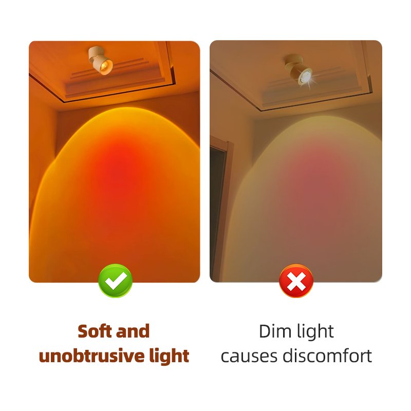 For Home Decoration Adjustable Led Atmosphere Rotation Projection Down Light Lamp Recessed Sunset Lamp/Downlight/Sunset Light