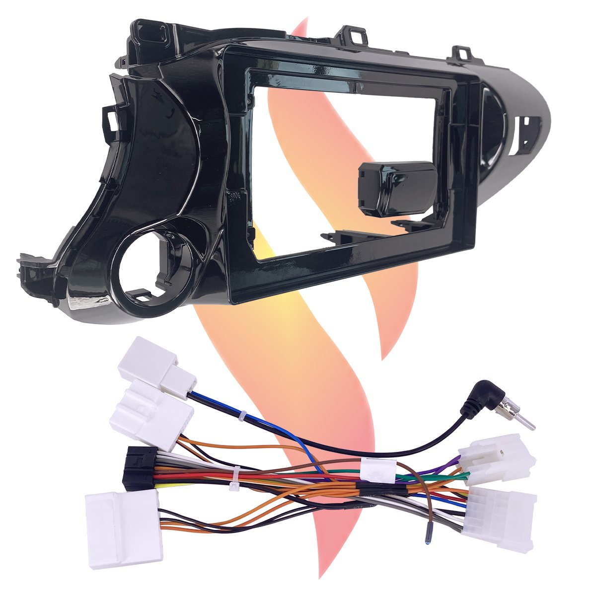Radio Frame 10.1 Inch Dash Kit Car DVD Player Frame for 2015-2018 Toyota Hilux LHD GPS Fascia Frame