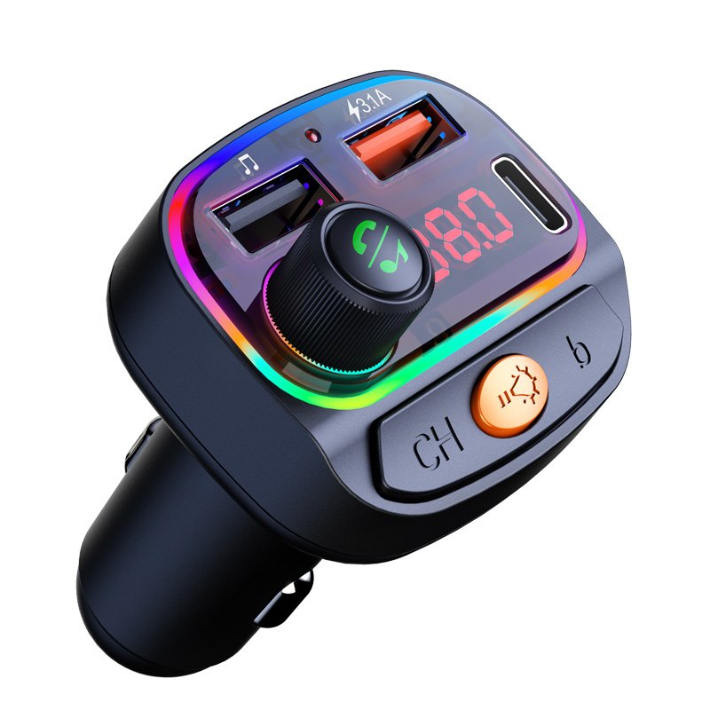 EQ Modulator Car Charger 3.1A Double USB Type-C Port Radio Fm Transmitter Bluetooth Car Kit Car Mp3 Player