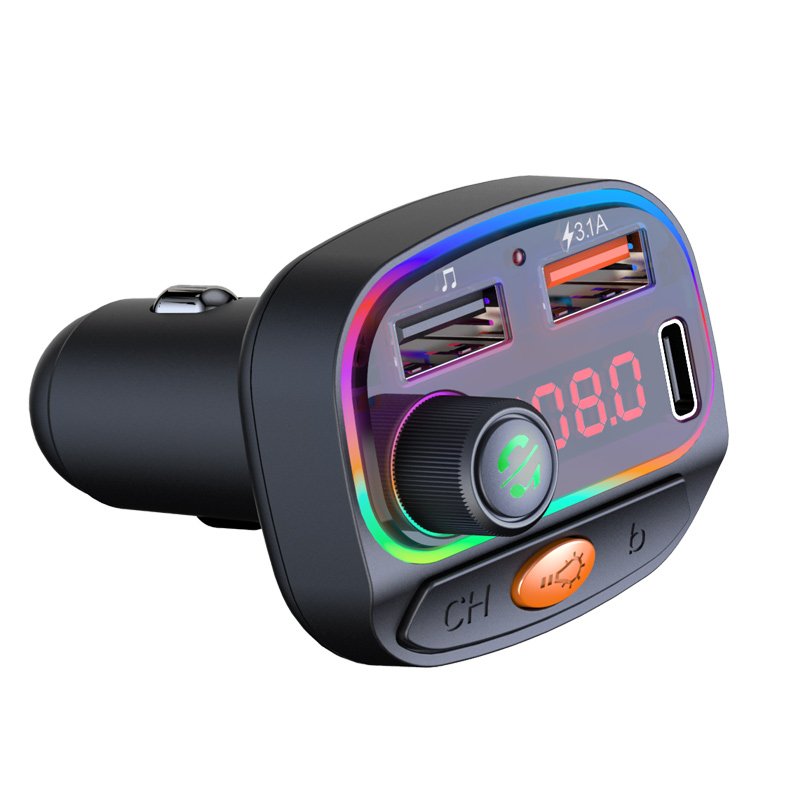 EQ Modulator Car Charger 3.1A Double USB Type-C Port Radio Fm Transmitter Bluetooth Car Kit Car Mp3 Player