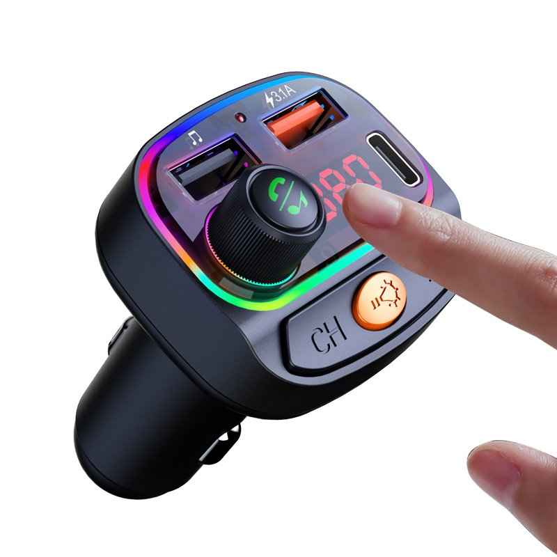 EQ Modulator Car Charger 3.1A Double USB Type-C Port Radio Fm Transmitter Bluetooth Car Kit Car Mp3 Player