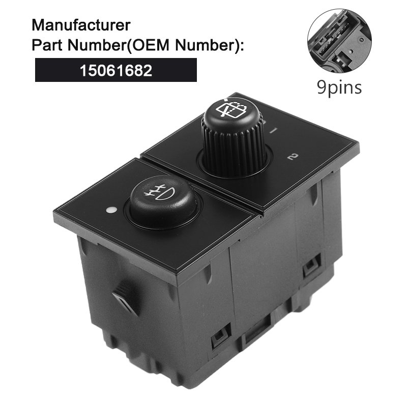 Rear Wiper Switch Fog Cargo Lamp Control Switch 15061682 for Tahoe Yukon Suburban 2003- 2006