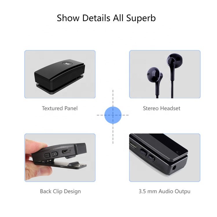 Amazon Hot Sale Mini Portable BT008 Handsfree Kit Call Wireless Audio Adapter Car Aux 5.0 bluetooth Receiver with Clip