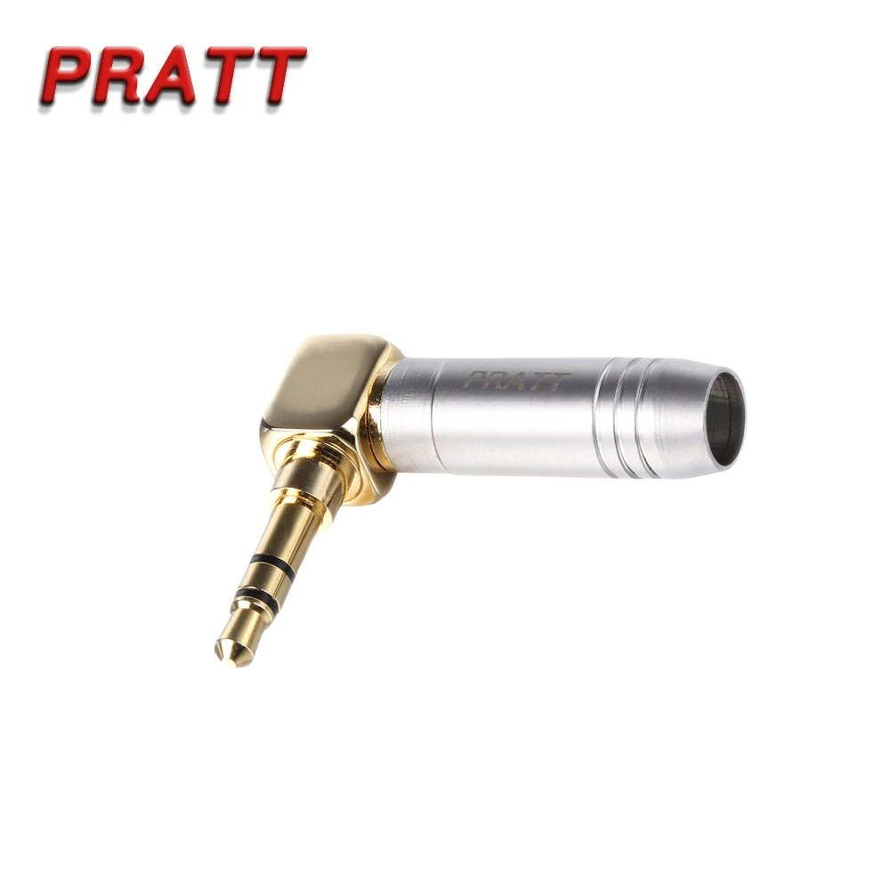 PRATT High Quality Right Angle 3.5mm Stereo Audio Jack Plug Connector Audio Plug