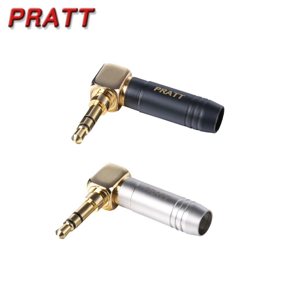 PRATT High Quality Right Angle 3.5mm Stereo Audio Jack Plug Connector Audio Plug