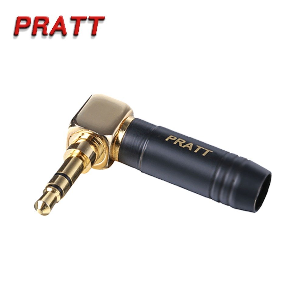 PRATT High Quality Right Angle 3.5mm Stereo Audio Jack Plug Connector Audio Plug