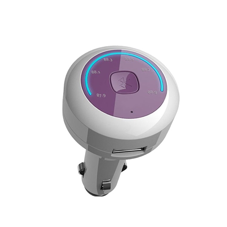 Car Wireless Bluetooths Transmit FM Radio Adapter Bass Sound Music Player with Hands-free Calling and USB Ports Charger