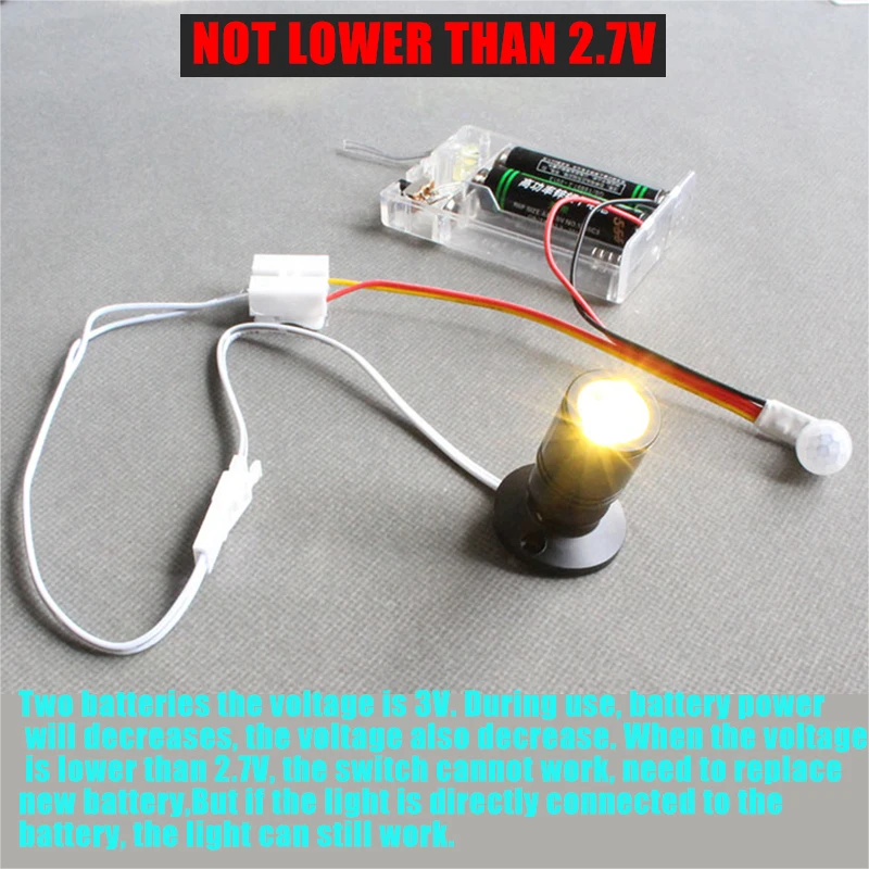 DC 12V-24V Auto Sensor Light Switch LED PIR Infrared Motion Sensor Detection Miniature LED Sensor Night Light Indoor