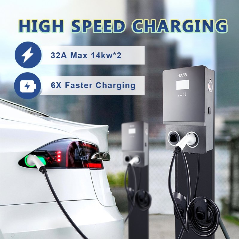 Electric Vehicle Home Version of Fast Ev Car Charging Pile Wallbox 7 kw Gbt 14kw 44kw AC Wall Box Charging Station