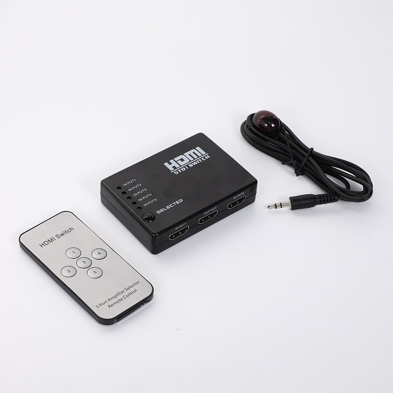 HDMI 4K Switcher with IR Remote Auto Switch for Game Room XBOX 5X1 Audio AV Matrix Switcher