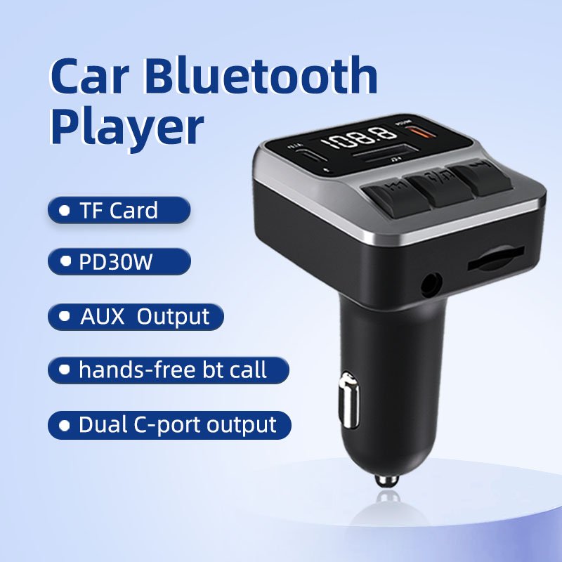 BT5.3 FM Transmitter Wireless Radio Adapter Car Kit With Dual USB Charging Car Charger MP3 Player Support TF Card & USB Disk