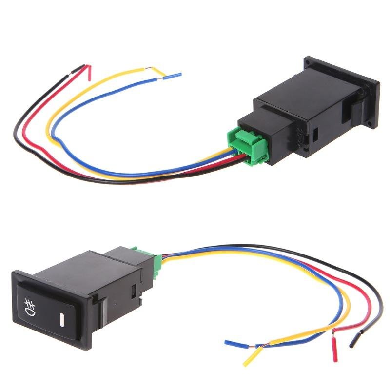 SKYEARTH on OFF Push Button Latching Dual LED Fog Light Switch With Connector Wire Kit