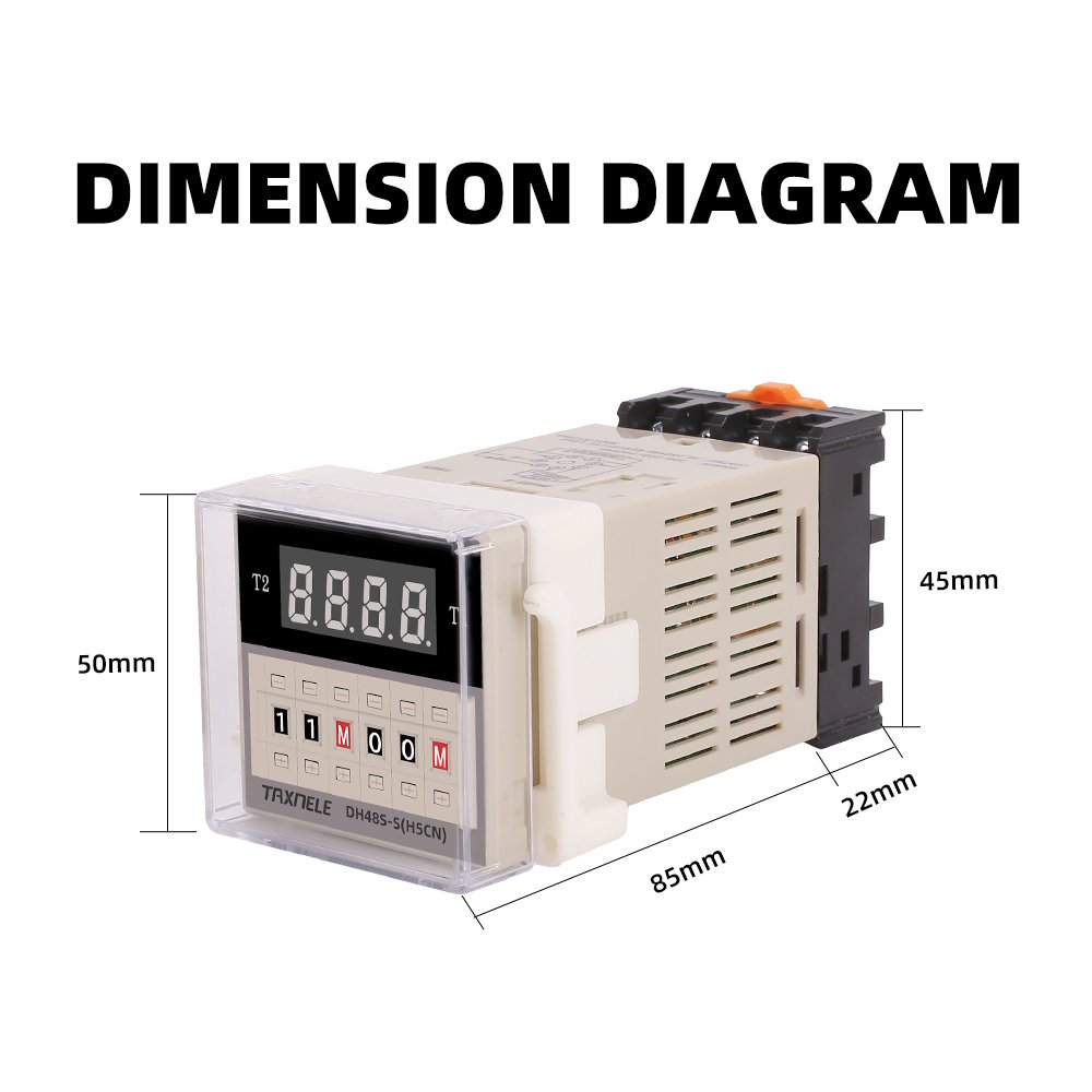 DH48S-2Z DH48S-1Z DH48S-S Digital LED Timer Time Relay Switch Power on Delay AC110V 220V DC 12V 24V With Relay Base DH48S