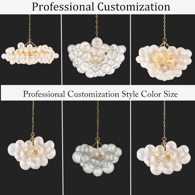 Custom Blown Glass Modern Luxury Large Ceiling Pendant Light Living Room Dining Room Nordic Ceiling Lighting Modern Chandeliers