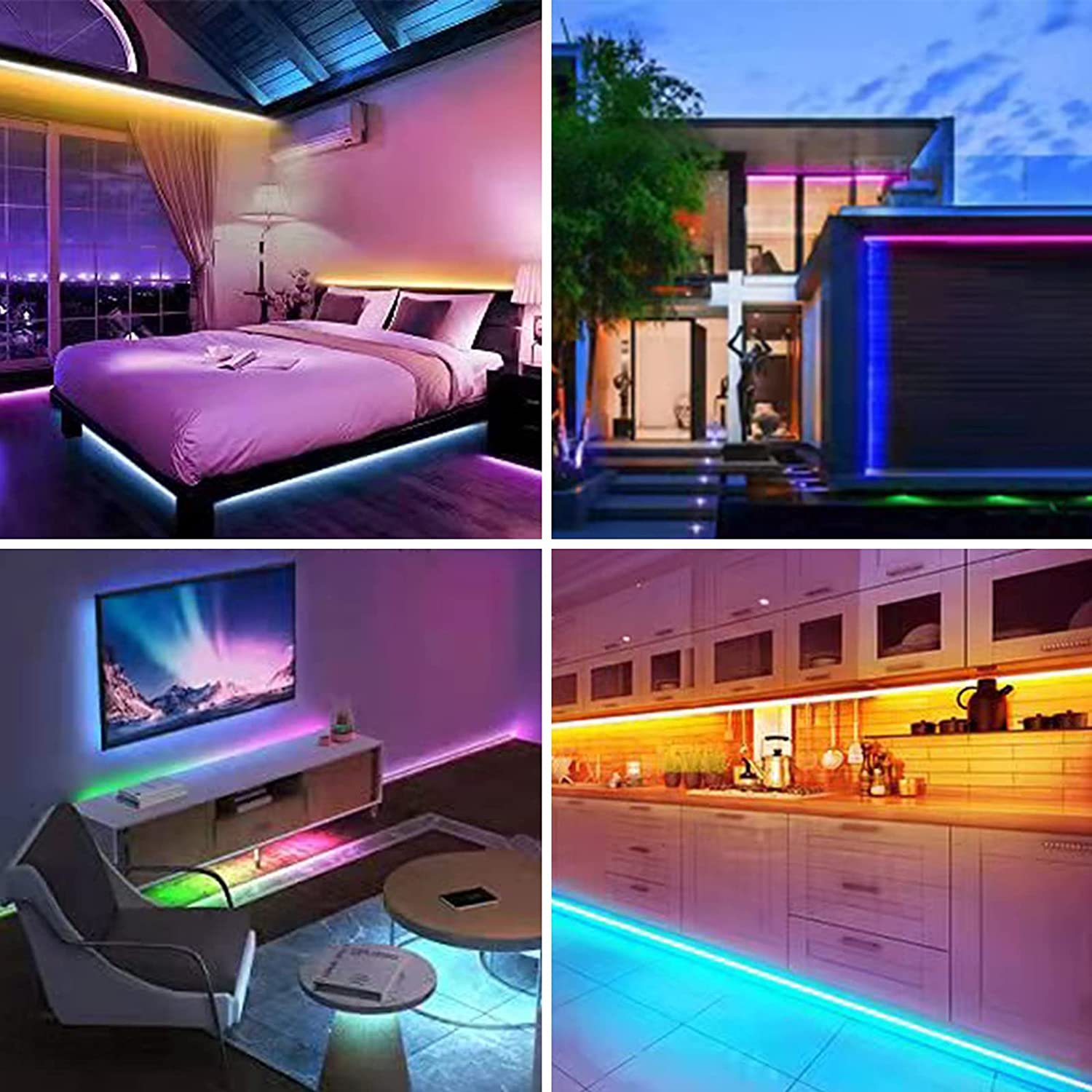 Weicao Lotus Lantern RGBIC 12V WS2811 LED Strip Lights Bluetooth Addressable Dream Color 24Key 5050 Light Strips Kit