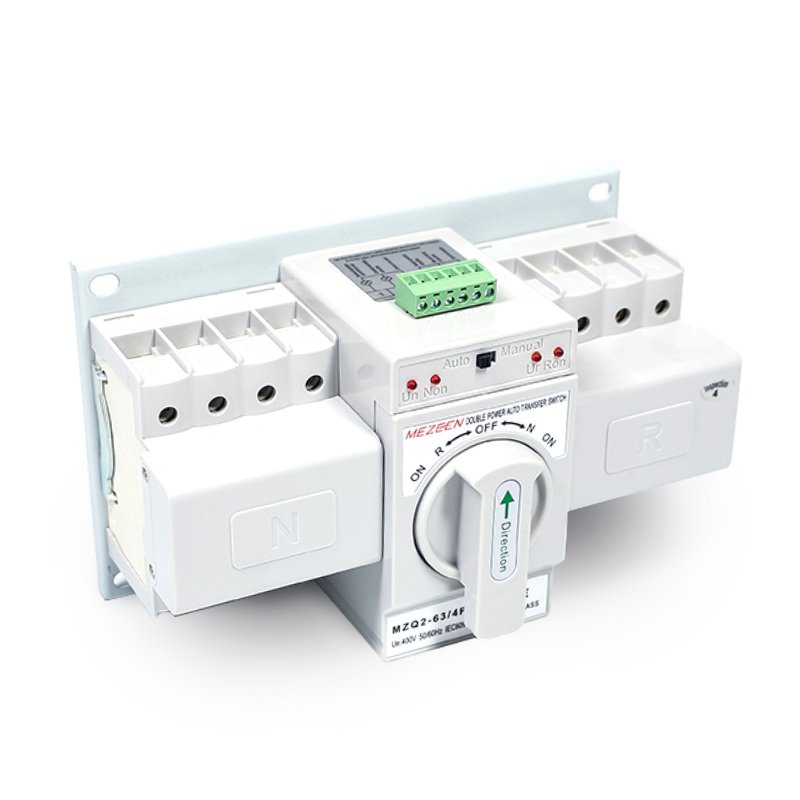 MZQ2 New Model 4 Pole 63A Automatic Transfer Switch 2 3 4 P 100 200 Amp Manual Auto Transfer ATS Switch