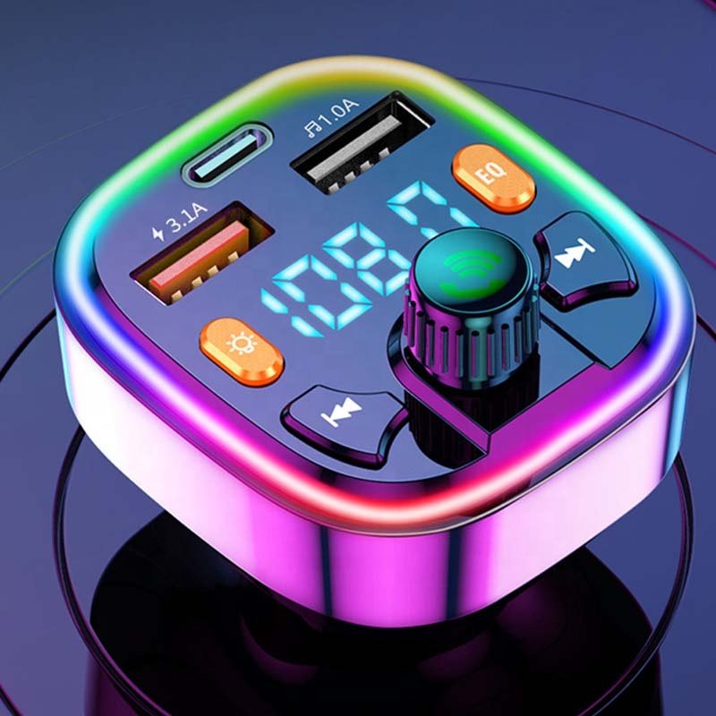 Car PD Type-C Fast Charging Dual USB Port Bluetooth Car Kit Wireless FM Receiver Modulator FM Transmitter Car MP3 Player