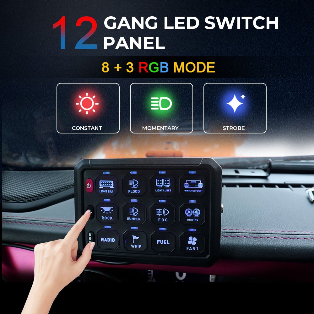 Custom Touch Switch Panel 12v Fascia Vehicle Rgb Led Switch Panel for Vehicle Truck