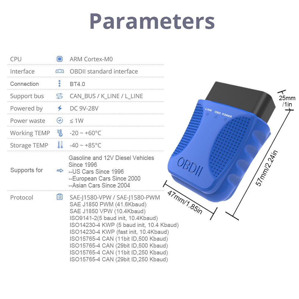 OBD2 Advanced FA40 Scanner OBDII Car Engine Code Reader for Multiple Vehicles Diagnostic Tools